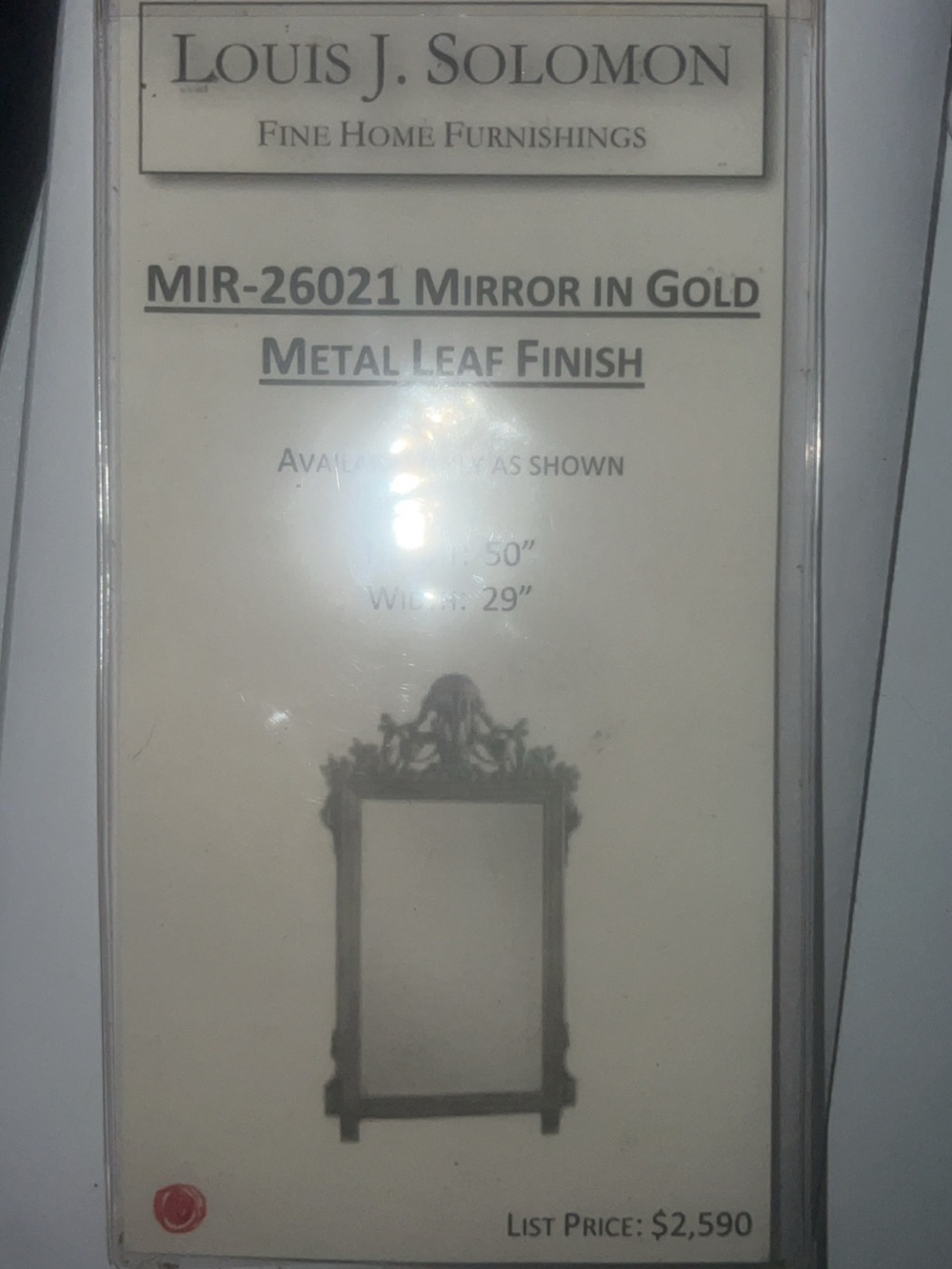 Gold Mirror with Metal Leaf Finish